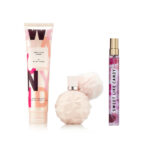 ARIANA GRANDE SWEET LIKE CANDY 3 PCS SET FOR WOMEN: 1.7 EAU DE PARFUM SPRAY + 0.33 EAU DE PARFUM SPRAY + 3.4 BODY SOUFFLE