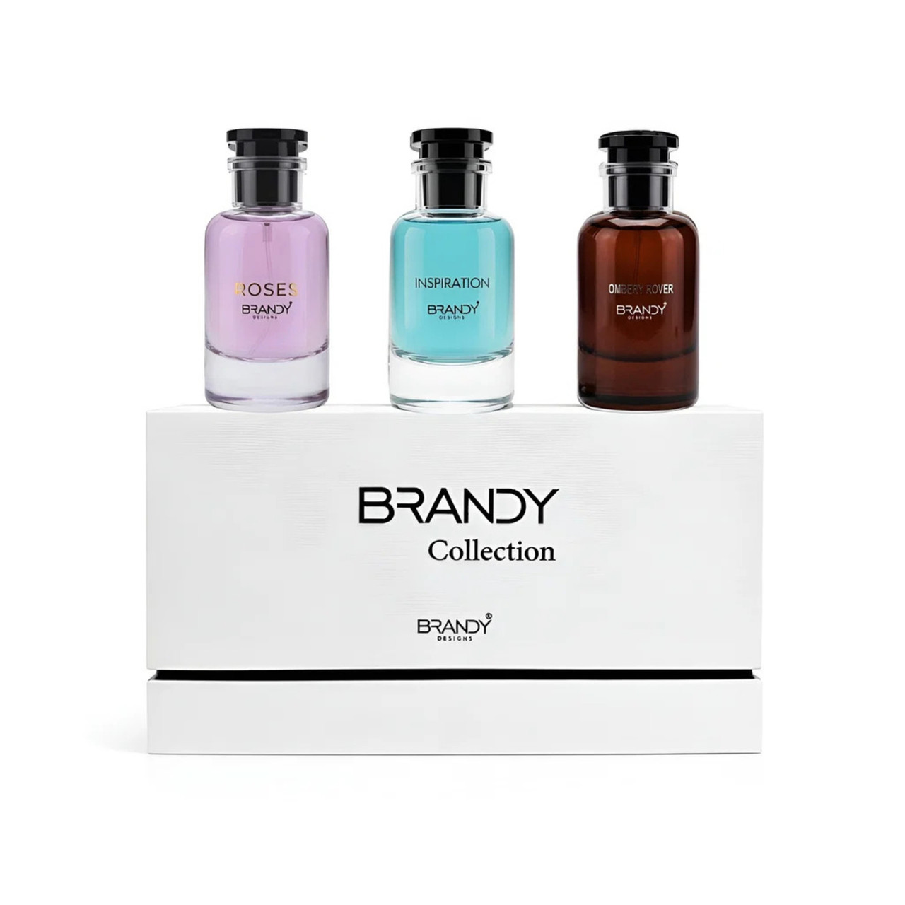 BRANDY DESIGNS 3 * 1.7 EAU DE PARFUM SPRAY SET: OMBERY ROVER + INSPIRATION + ROSES