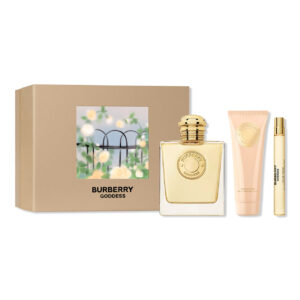 BURBERRY GODDESS 3 PCS SET: 3.3 EAU DE PARFUM SPRAY + 0.33 EAU DE PARFUM SPRAY + 2.5 BODY LOTION.