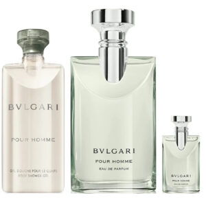 BVLGARI POUR HOMME 3 PCS SET FOR MEN: 3.4 EAU DE PARFUM SPRAY + 2.5 SHOWER GEL + 0.17 EAU DE PARFUM TRAVEL SPRAY