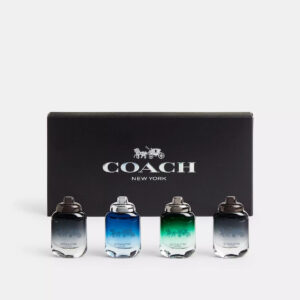 COACH 4 * 4.5 ML MINI SET FOR MEN: COACH NEW YORK EAU DE TOILETTE + COACH BLUE EAU DE TOILETTE + COACH GREEN EAU DE TOILETTE + COACH FOR MEN EAU DE PARFUM