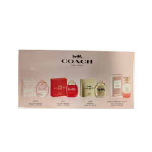 COACH 4 * 4.5 ML MINI SET FOR WOMEN: FLORAL EAU DE PARFUM + LOVE EAU DE PARFUM + GOLD PARFUM + DREAMS SUNSET EAU DE PARFUM