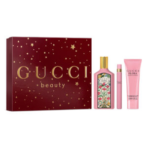 GUCCI FLORA GORGEOUS GARDENIA 3 PCS SET FOR WOMEN: 3.3 EAU DE PARFUM SPRAY + 0.33 EAU DE PARFUM SPRAY + 1.6 BODY LOTION.