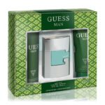 GUESS 3 PCS SET FOR MEN: 2.5 EAU DE TOILETTE SPRAY + 6 OZ BODY SPRAY + 6.7 SHOWER GEL.
