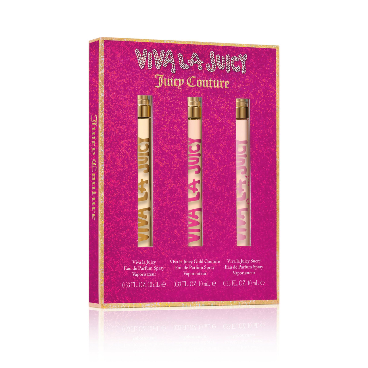 JUICY COUTURE 3 * 0.33 EAU DE PARFUM SPRAY SET FOR WOMEN: VIVA LA JUICY + VIVA LA JUICY GOLD COUTURE + VIVA LA JUICY SUCRE