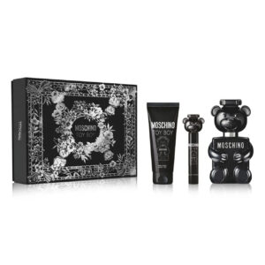 MOSCHINO TOY BOY 3 PCS SET: 3.4 EAU DE PARFUM SPRAY + 0.34 EAU DE PARFUM SPRAY + 3.4 PERFUMED BODY GEL