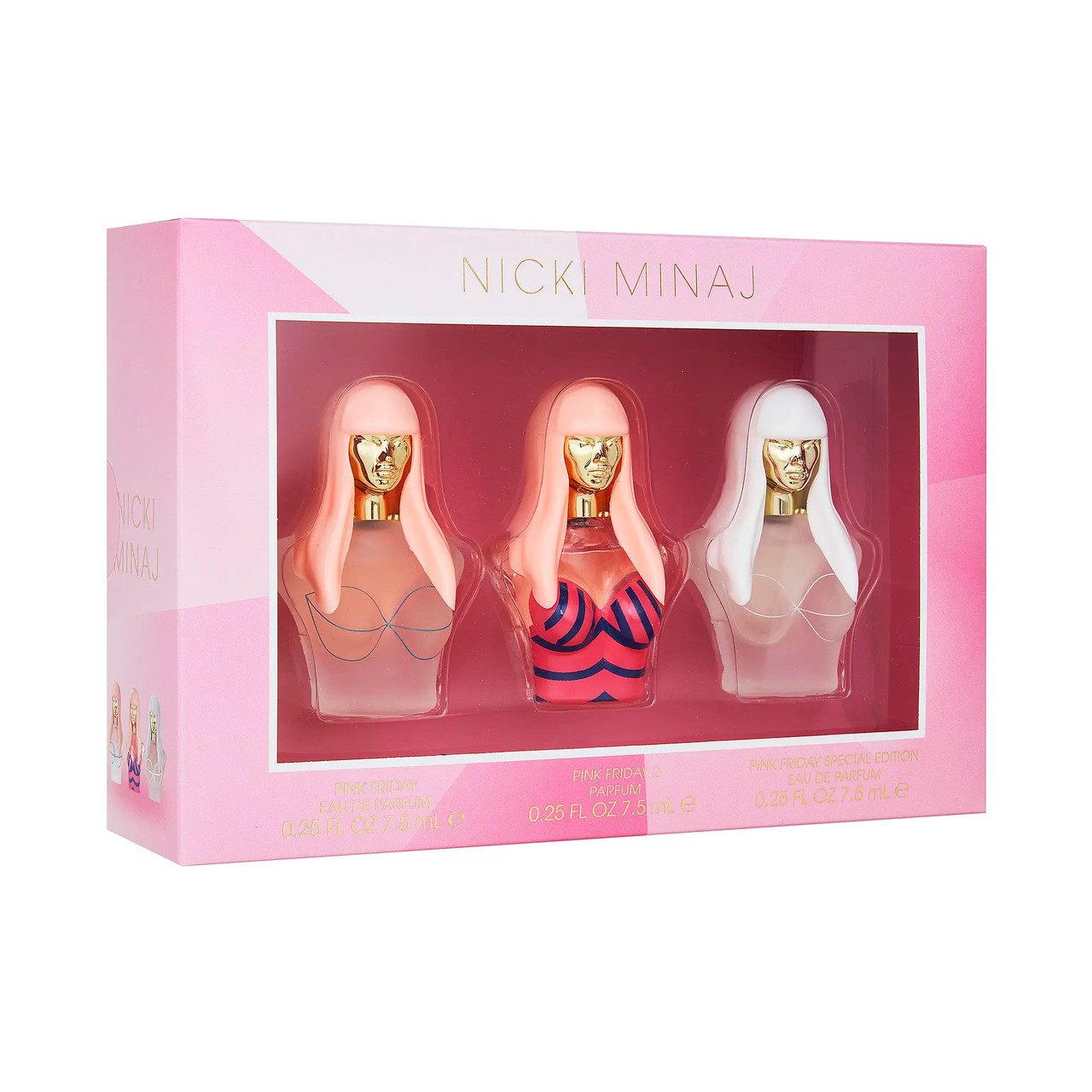 NICKI MINAJ 3 * 7.5 ML MINI SET FOR WOMEN: PINK FRIDAY EAU DE PARFUM + PINK FRIDAY 2 PARFUM + PINK FRIDAY SPECIAL EDITION EAU DE PARFUM